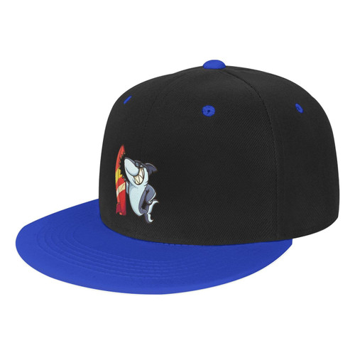 The Shark with The Surfboard Baseball Cap for Men Women Snapback Hat Adjustable Flat Bill Hats