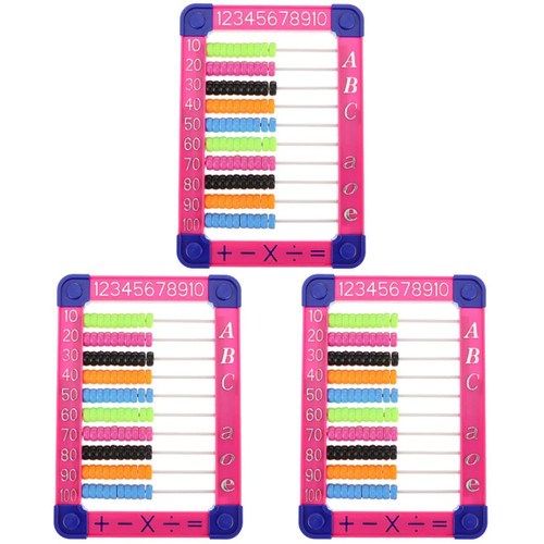 TOYANDONA 3 Pcs Abacus Bead Counter Calculation Math for Kids Counting Frame Educational Toy Counting Beads for Kids Math Kids Educational Plaything Wood Toy Vintage Plastic Toddler Bracket