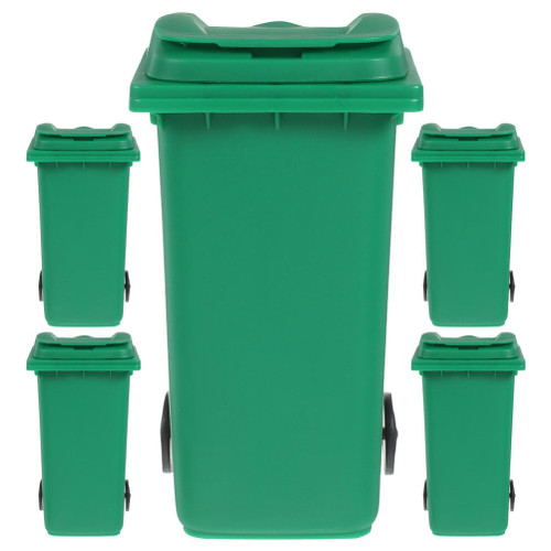 EXCEART 5pcs Mini Curbside Garbage Cans Desk Trash Can Trash Bins Pen Holder Desk Organizer Garbage Bin Recycle Can Mini Waste Basket with Lid Small Pencil Cup Desktop Organizer