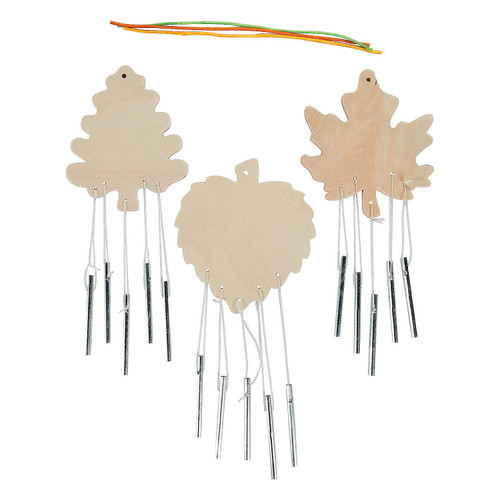 Do It Yourself Wood Leaf Shape Wind Chimes 1 Dz - Crafts for Kids and Fun Home Activities
