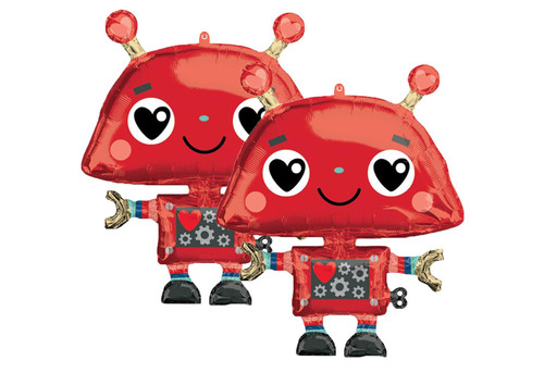 Set of 2 Adorable Love Robot 35" Foil Party Balloons by Anagram Set of 2 Adorable Love Robot 35" Foil Party Balloons by Anagram