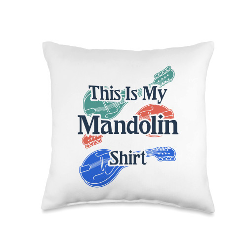 Mandolin Player Musician Music Notes Ironic Saying Mandolin Player Bluegrass Musician Throw Pillow, 16x16, Multicolor