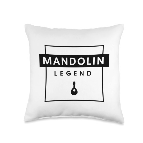Mandolin Player Musician Music Notes Mandolin Legend Musician Team Bluegrass Throw Pillow, 16x16, Multicolor
