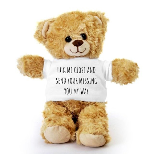 SpreadPassion Daughter Teddy Bear, Hug me Close and Send Your Missing, Gift for Daughter, Gift Stuffed Animal, Plush Teddy Bear with Tee, Welcoming Baby Gift, Birthday Christmas Basket Gift Idea