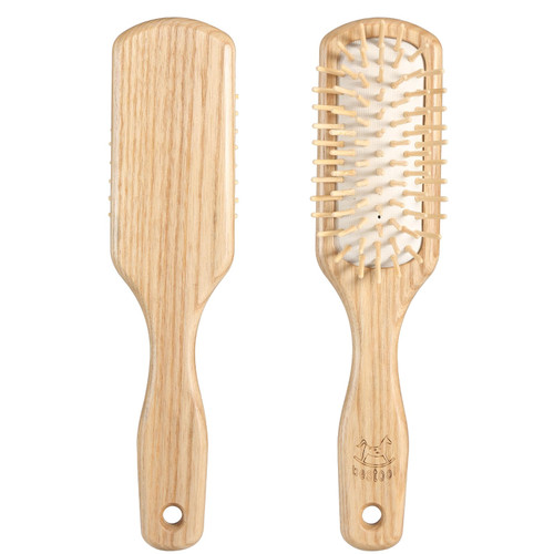 BESTOOL Bamboo Hair Brush Bamboo Detangling Hairbrush for Scalp Massaging Thick/Thin/Curly/Wet or Dry Hair For Women & Men (Natural)