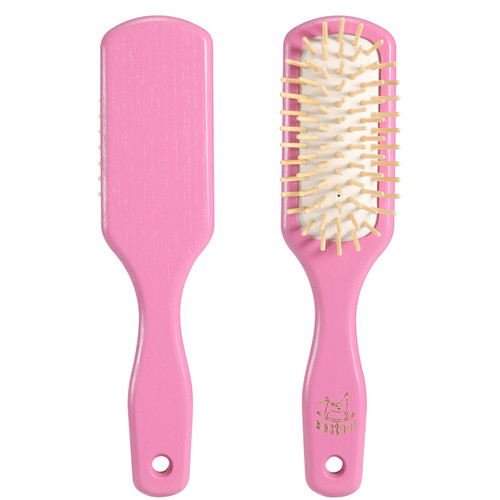 BESTOOL Bamboo Hair Brush Bamboo Detangling Hairbrush for Scalp Massaging Thick/Thin/Curly/Wet or Dry Hair For Women & Men (Pink)