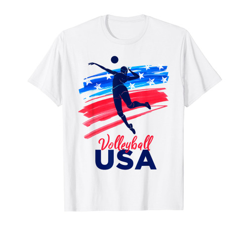 Womens Volleyball USA Support the Team Shirt USA Flag T-Shirt Womens Volleyball USA Support the Team Shirt USA Flag T-Shirt
