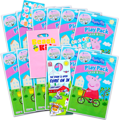 Peppa Pig Play Pack Grab & Go Party Favors Set ~ Bundle with 12 Peppa Pig Play Packs with Crayons and Stickers (Peppa Pig Coloring Books)