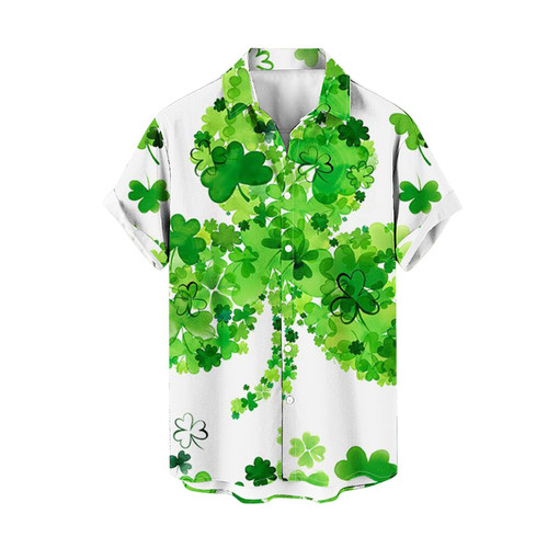 Cambkatl St. Patrick's Day Mens Hawaiian Shirt Short Sleeve Lucky Clover Irish Festival Tops Retro Button Down Bowling Shirts Cambkatl St. Patrick's Day Mens Hawaiian Shirt Short Sleeve Lucky Clover Irish Festival Tops Retro Button Down Bowling Shirts