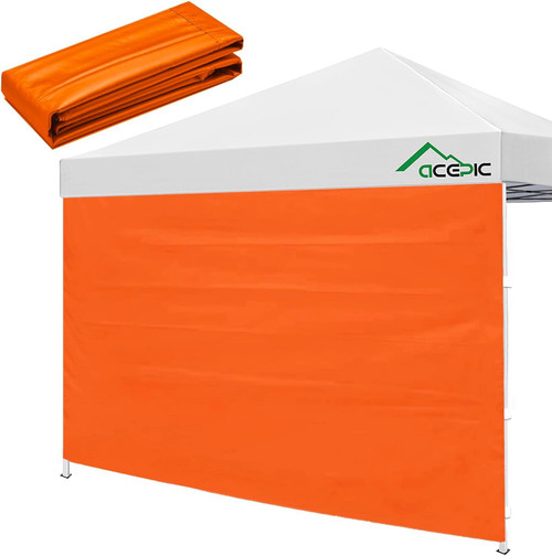 Acepic Instant Canopy Tent Sidewalls for 10x10 Pop Up Canopy 210D Waterproof, 1 Piece Sidewalls, Orange(1PCS Sidewall Only, Canopy Tent NOT Included)