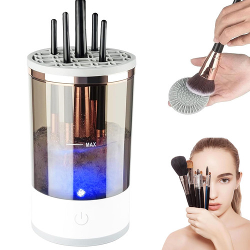 Electric Makeup Brush Cleaner Makeup Brush Cleaner Machine Brushly Pro Cosmetic Brush Cleaner Automatic Makeup Brush Cleaner with Makeup Brush Cleaner Mat Valentines Day Gifts for Women(Grey) Electric Makeup Brush Cleaner Makeup Brush Cleaner Machine Brushly Pro Cosmetic Brush Cleaner Automatic Makeup Brush Cleaner with Makeup Brush Cleaner Mat Valentines Day Gifts for Women(Grey)