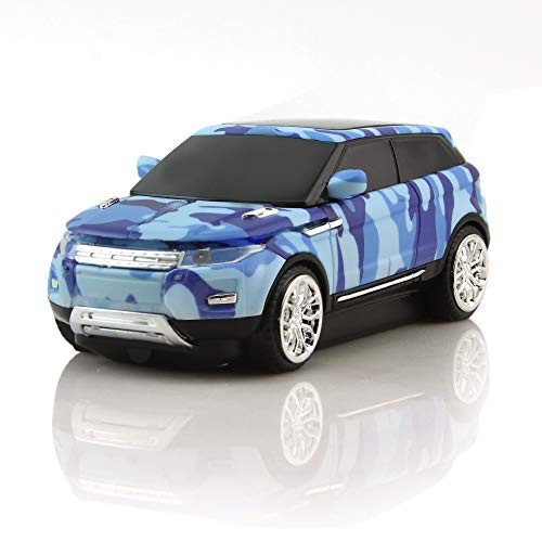 Car Mouse Wireless, 2.4GHz Cool Sport SUV Car Shape Mouse Camouflage Optical Mice with USB Receiver, 1600 DPI for PC/Computer/Laptop (Blue Camo)