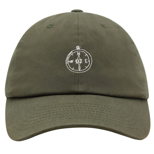 JPAK Compass Premium Dad Hat Embroidered Baseball Cap Adventure Women Men Olive Green