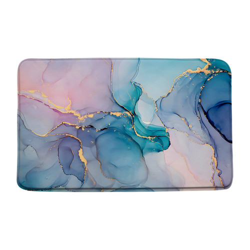 Blue Turquoise Pink Marble Bath Mat Abstract Modern Texture Gold Stripes Ombre Luxury Watercolor Geometric Ink Art Print Microfiber Memory Foam Soft Doormat Kitchen Bathroom Mat/Rugs Blue Turquoise Pink Marble Bath Mat Abstract Modern Texture Gold Stripes Ombre Luxury Watercolor Geometric Ink Art Print Microfiber Memory Foam Soft Doormat Kitchen Bathroom Mat/Rugs