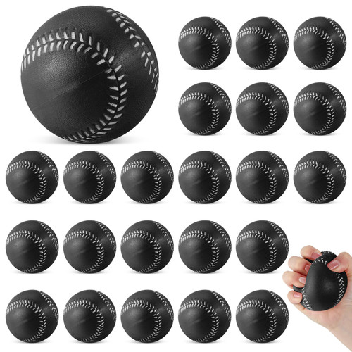 Outus 24 Pack 9 Inch Foam Baseballs Kids Soft Practice Baseballs Sports Colored Baseballs for Indoor Outdoor Teenager Youth Players Safely Practice Hitting (Black)