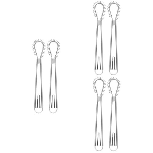 Zerodeko 6 Pcs Spring Egg Beater Mixer Frother Whisk Handheld Stainless Steel Spring Egg Beater Kitchen Whisk Professional Hand Blender Blenders Whisk Hand Mixer Kitchenware Metal
