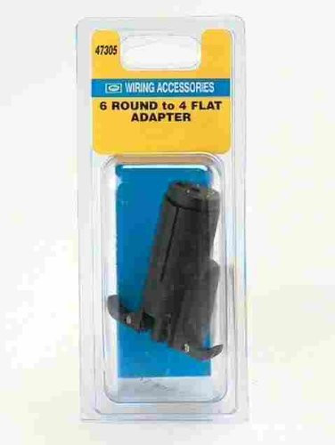 Hopkins Towing 47305 6-Wire Round To 4-Wire Flat Plug-In Simple Adapter