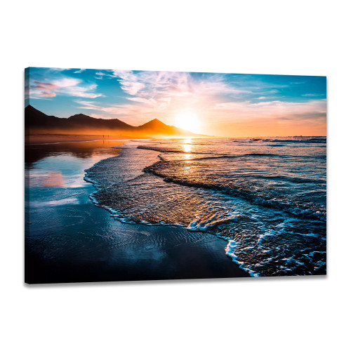 Beach Themed Wall Art Canvas Ocean Sunrise Wall Decor Tropical Seascape Prints Pictures Coastal Artwork for Wall Modern Stretched and Framed Ready to Hang12x16inches