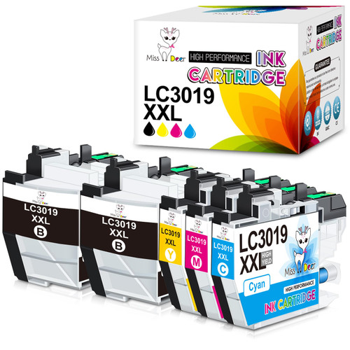 Miss Deer LC3019 XXL Compatible Ink Cartridge Replacement for Brother LC3019 LC3017 XXL LC3017 Work with Brother MFC-J5330DW MFC-J6730DW MFC-J6930DW MFC-J6530DW MFC-J5335DW(2BK/C/M/Y)