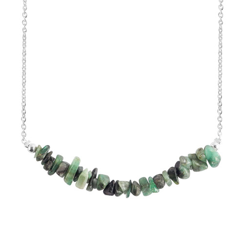 Natural Emerald Chips Bar Necklace, Energy Healing Crystals, Birthday, Gift for Her, Gemstone Jewelry 18 inch AA+ Quality Natural Emerald Chips Bar Necklace, Energy Healing Crystals, Birthday, Gift for Her, Gemstone Jewelry 18 inch AA+ Quality