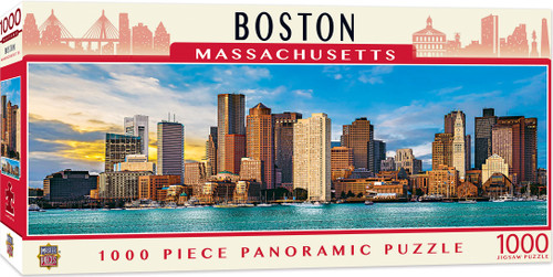 Masterpieces 1000 Piece Jigsaw Puzzle For Adults, Family, Or Kids - Boston Panoramic - 13"x39"