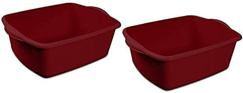 Sterilite Red 12 Quart Dishpan Basin - 2 Pack