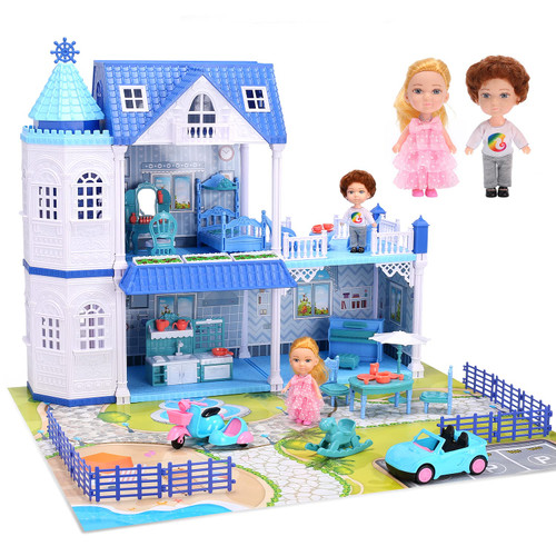 Doll House Dollhouse with Dolls, Dream Gift for Girls