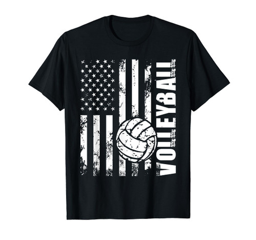 Beach Volleyball - USA American Flag Setters Players Coach T-Shirt