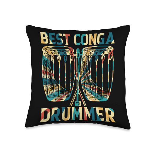 Conga Player Conga Drummer Best Drummer Drums Conga Player Throw Pillow, 16x16, Multicolor