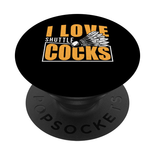 Birdie I Love Shuttlecocks Cocks Badminton Player PopSockets Swappable PopGrip