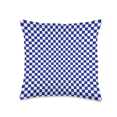 Sofie Nari Blue & White Geometric Square Checkerboard Throw Pillow, 16x16, Multicolor