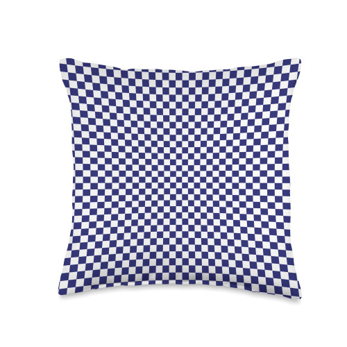 Blue with White Checkerboard Cool Designs Blue with White Classic Checkered Small Checkerboard Throw Pillow, 16x16, Multicolor
