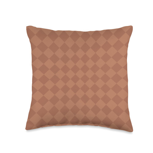 Brown Checkerboard Cool Designs Brown Checkered Pattern Throw Pillow, 16x16, Multicolor
