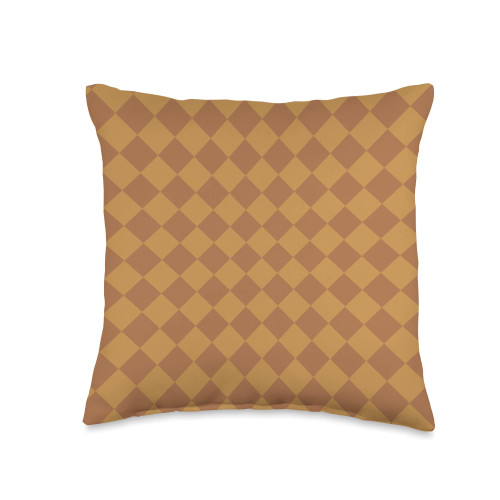 Brown Checkerboard Cool Designs Brown Classic Checkered Big Checkerboard Throw Pillow, 16x16, Multicolor