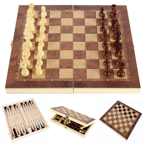 Chess Set?Folding Storage Wooden Chess Board Sets?3 in 1 Chess Board Game for Adults and Kids ?Chess?Backgammon?Checkers??Exquisite Wooden Chess Set Chess Set?Folding Storage Wooden Chess Board Sets?3 in 1 Chess Board Game for Adults and Kids ?Chess?Backgammon?Checkers??Exquisite Wooden Chess Set