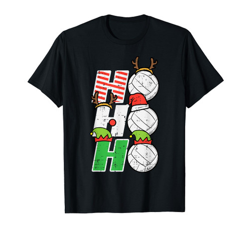 Christmas Volleyball Ho Ho Ho Xmas Sports Men Women Kids T-Shirt
