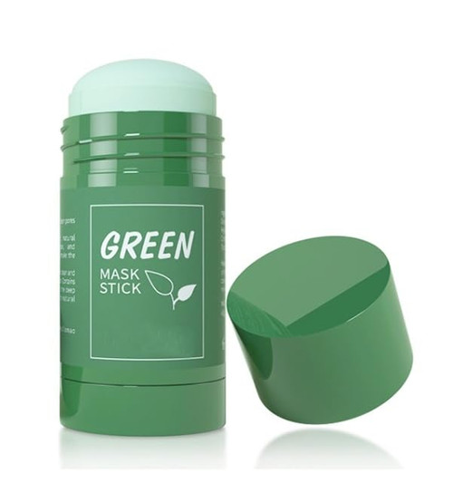 Green Mask Stick for Face, Blackhead Remover with Green Tea Extract, Deep Pore Cleansing, Moisturizing, Skin Brightening for All Skin Types of Men and Women