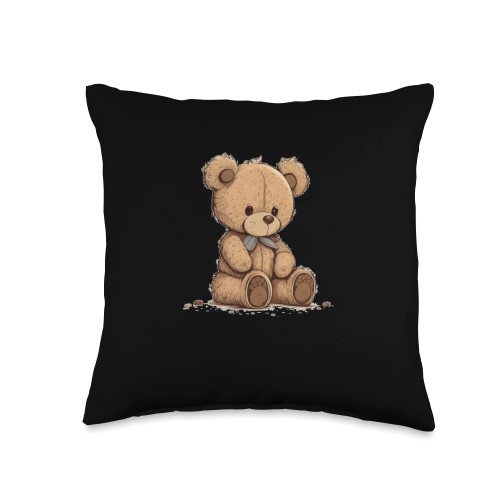 Cool Teddy Bear Cute Teddy Bear for Boys and Girls Throw Pillow, 16x16, Multicolor