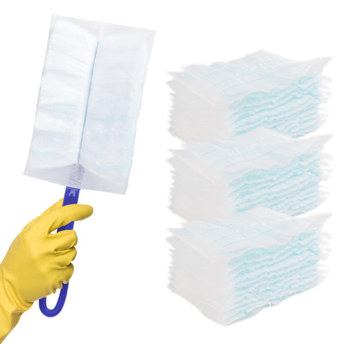 Feather Duster Refills - Duster Kit Unscented Dusters for Cleaning, Heavy Duty Duster Refills, Designed to Fit Dusters for Multi-Surface Dusting (3 Handle + 30 Count)