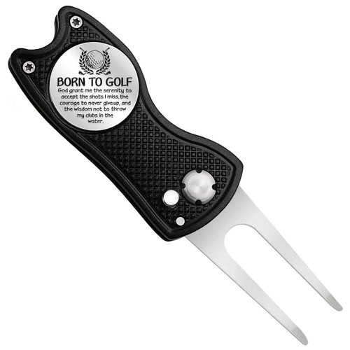 Pishavi Born to Golf Funny Golf Divot Repair Tool, Dad Golf Ball Marker, Golf Accessories for Men, Golf Gifts for Dad Grandpa Husband, Retirement Gifts for Golf Lover Coworkers Boss