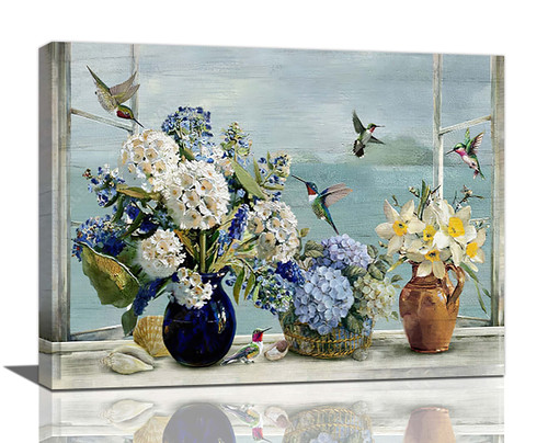 Hummingbird Flowers Bathroom Wall Art Farmhouse Floral Hummingbirds Bathroom Pictures Bathroom Wall Decor Floral Bathroom Window Style Canvas Prints Painting Framed Artwork for Bedroom 16"x12" Hummingbird Flowers Bathroom Wall Art Farmhouse Floral Hummingbirds Bathroom Pictures Bathroom Wall Decor Floral Bathroom Window Style Canvas Prints Painting Framed Artwork for Bedroom 16"x12"