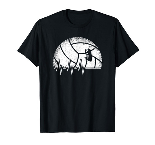 Funny Volleyball Heartbeat Volleyball Player T-Shirt