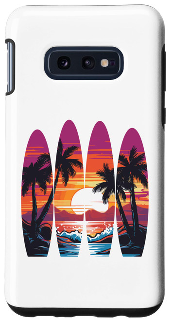 Galaxy S10e Tropical Beach Surfboards Graphic Art Case