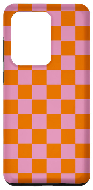 Galaxy S20 Ultra Pink & Orange Classic Checkered Big Checkerboard Case