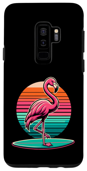 Galaxy S9+ Flamingo Surfing Apparel Surfboard Surf Surfer Lover Case