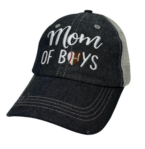 Cocomo Soul Womens Mom of Boys Baseball Football Mom Hat Cap | Football MOM Hat | Baseball MOM Hat Dark Gray Cocomo Soul Womens Mom of Boys Baseball Football Mom Hat Cap | Football MOM Hat | Baseball MOM Hat Dark Gray