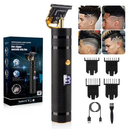 Hair Clippers for Men, Beard Trimmer Zero Gapped Cordless Hair Trimmer T-Blade Trimmer Mens Hair Clippers Shaver Edgers Clippers Grooming Kit with Guide Combs Gifts for Men (Black) Hair Clippers for Men, Beard Trimmer Zero Gapped Cordless Hair Trimmer T-Blade Trimmer Mens Hair Clippers Shaver Edgers Clippers Grooming Kit with Guide Combs Gifts for Men (Black)