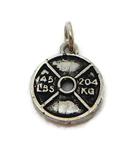 Dumbbell Pendant Charm .925 Sterling Silver
