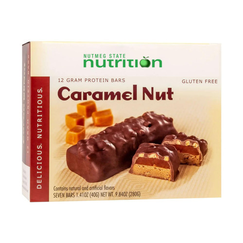 HealthyWise - High Protein Diet Bars, Gluten Free, Low Cholesterol, Low Sodium, Low Sugar, Ideal Protein Compatible, 7 Servings Per Box (Caramel-Nut)