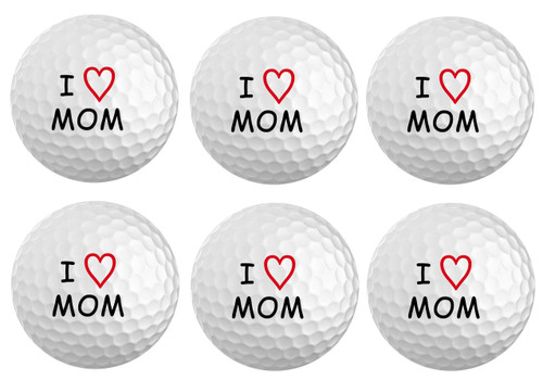 BZANY I Love Mom Mother's Day Golf Balls (6 Pack)